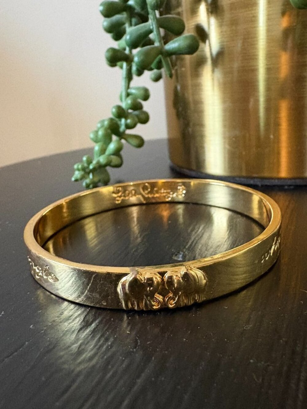 Lilly Pulitzer What Happens in the Jungle Bangle with Elephants